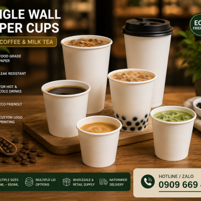 Ly Giấy 1 Lớp Trơn Đựng Đồ Uống 2